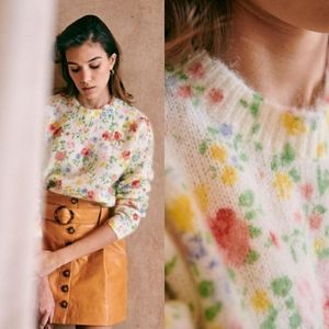 Le Maille Sezane Paul Mohair Blend Jumper In Peonies